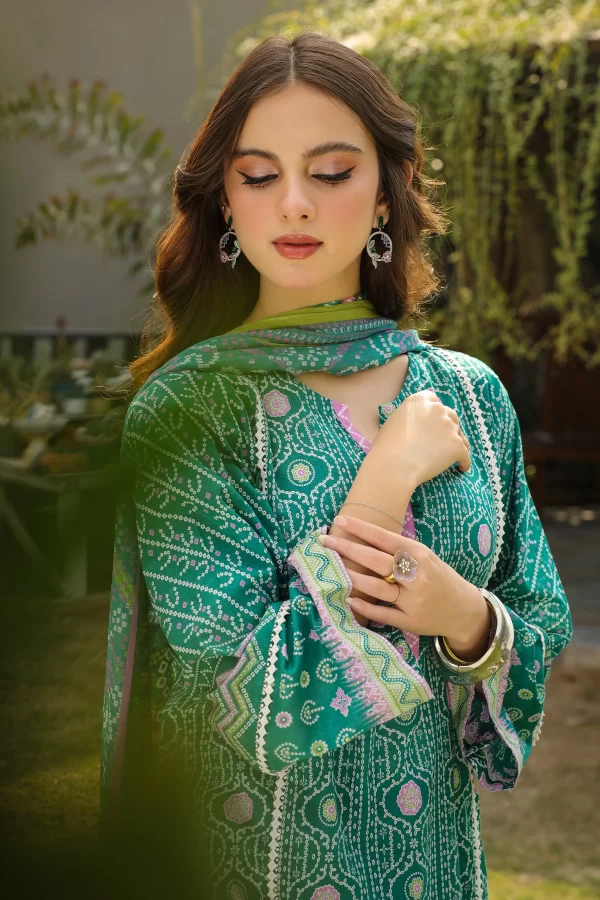 03 PIECE UNSTITCHED KOMAL PRINTS WITH PRINTED CHIFFON DUPATTA - Image 3