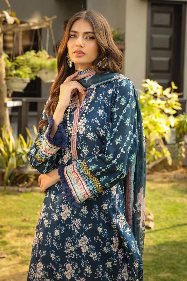 03 PIECE UNSTITCHED KOMAL PRINTS WITH PRINTED CHIFFON DUPATTA - Image 3