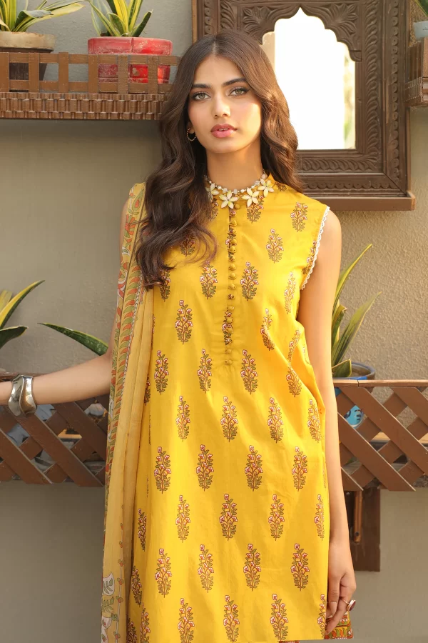 03 PIECE UNSTITCHED KOMAL PRINTS WITH PRINTED CHIFFON DUPATTA - Image 3