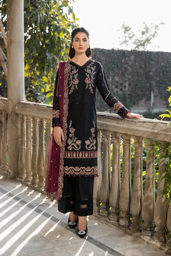 03 PIECE UNSTITCHED EMBROIDERED LAWN - Image 2