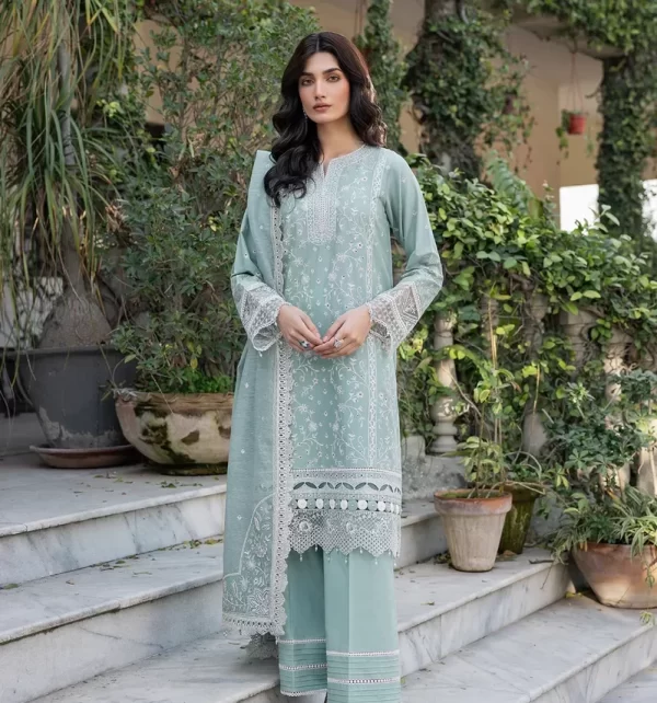 03 PIECE UNSTITCHED EMBROIDERED LAWN