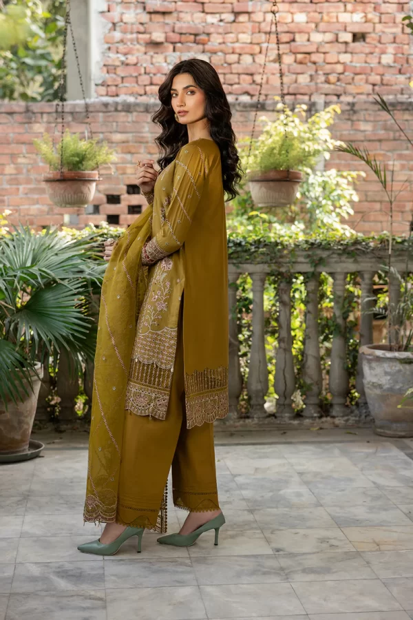 03 PIECE UNSTITCHED EMBROIDERED LAWN - Image 3