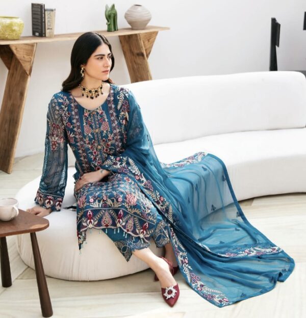 RAMSHA FANCY 3 PIECE UNSTICHED SUIT – VOL 8 - Image 2