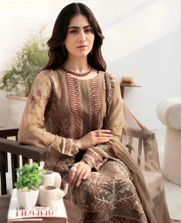 RAMSHA FANCY 3 PIECE UNSTICHED SUIT – VOL 8 - Image 2