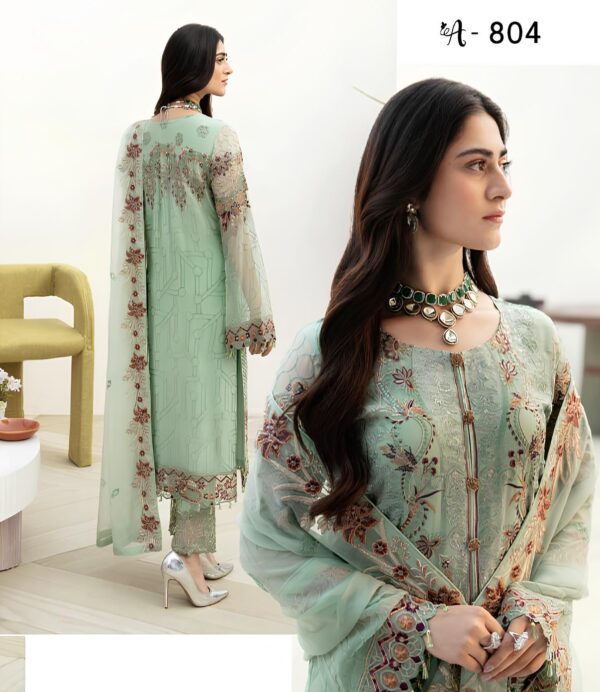 RAMSHA FANCY 3 PIECE UNSTICHED SUIT – VOL 8 - Image 4