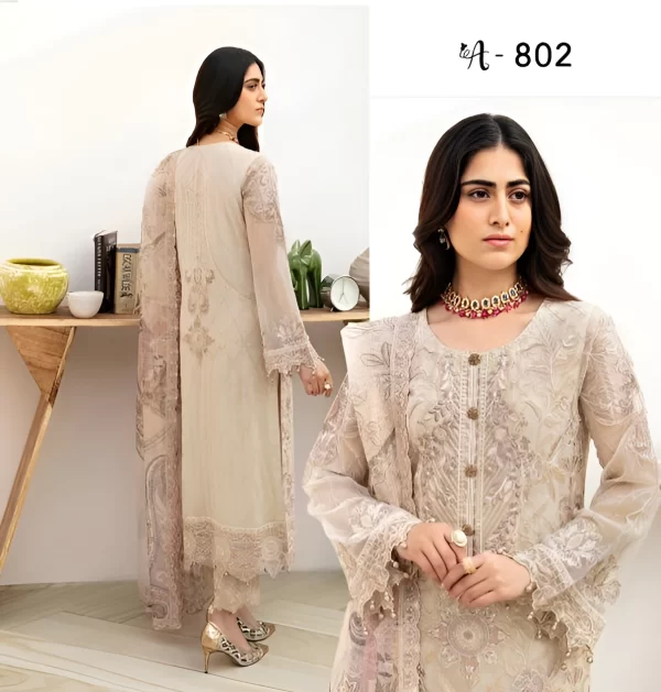 RAMSHA FANCY 3 PIECE UNSTICHED SUIT – VOL 8 - Image 3