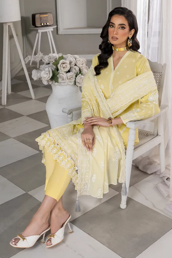 03 PIECE UNSTITCHED EMBROIDERED EID EDITION - Image 2