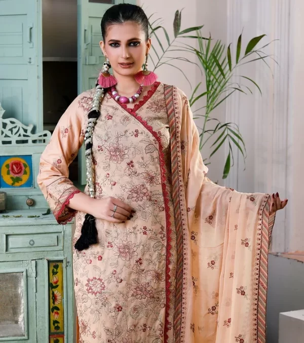 MANIZY SAQAFAT PREMIUM EMBROIDERED LAWN UNSTICHED 3PC SUIT - Image 3