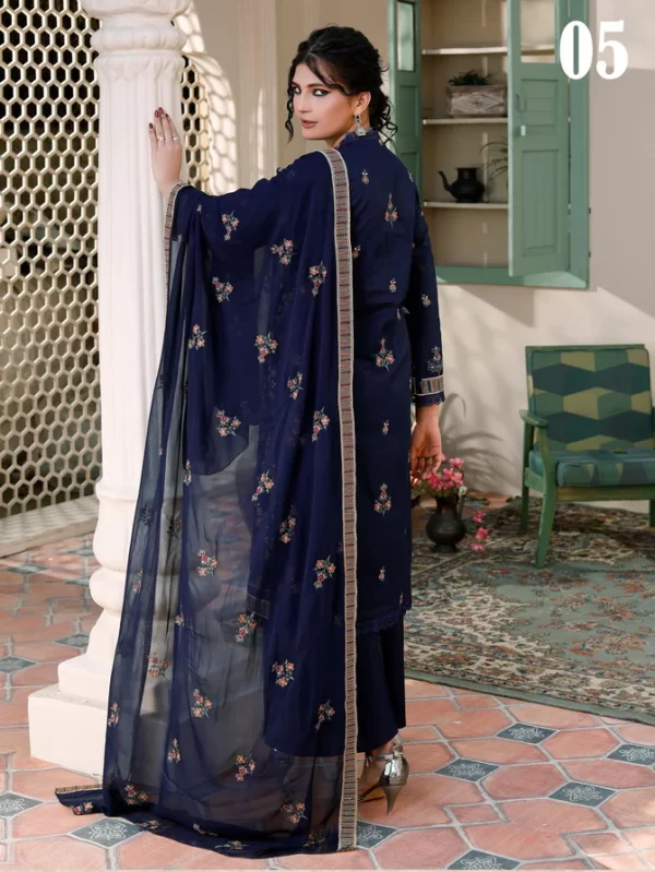 MANIZY SAQAFAT PREMIUM EMBROIDERED LAWN UNSTICHED 3PC SUIT - Image 3