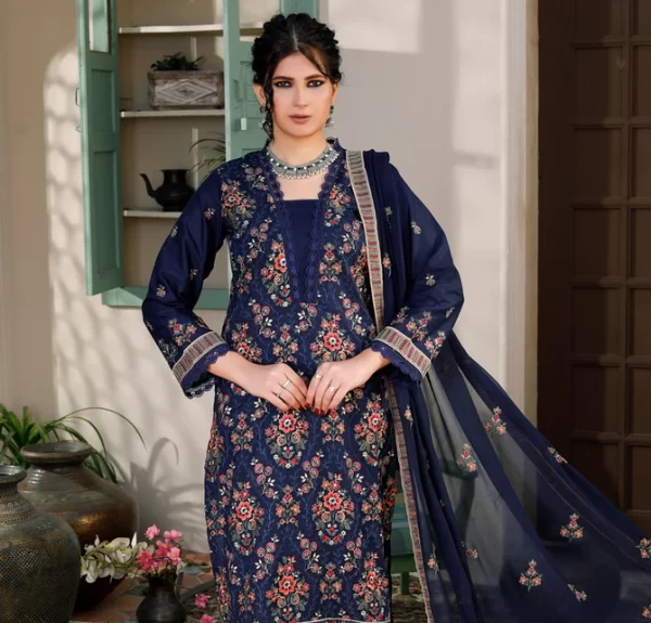 MANIZY SAQAFAT PREMIUM EMBROIDERED LAWN UNSTICHED 3PC SUIT