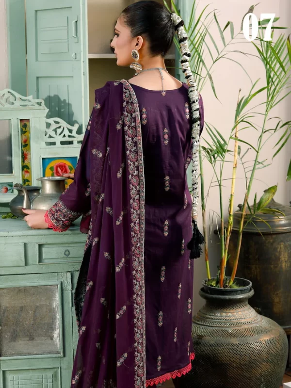 TALASH PREMIUM EMBROIDERED LAWN UNSTICHED 3PC SUIT - Image 2