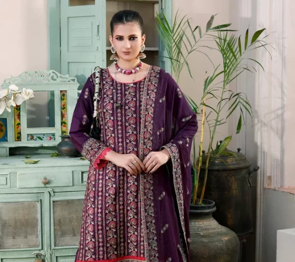 TALASH PREMIUM EMBROIDERED LAWN UNSTICHED 3PC SUIT