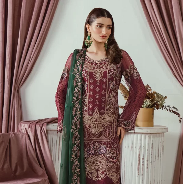 RAMSHA FANCY 3 PIECE UNSTICHED SUIT – VOL F25