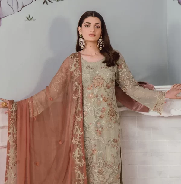 RAMSHA FANCY 3 PIECE UNSTICHED SUIT – VOL F25