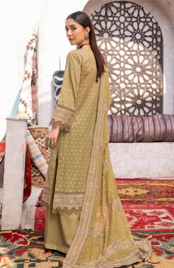 EMBROIDERET BANASARI JECQUARD LAWN WITH EMBROIDERED CHIFFON DUPATTA - Image 2