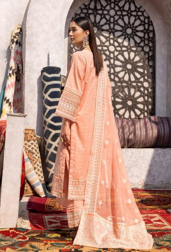 EMBROIDERET BANASARI JECQUARD LAWN WITH EMBROIDERED CHIFFON DUPATTA - Image 2